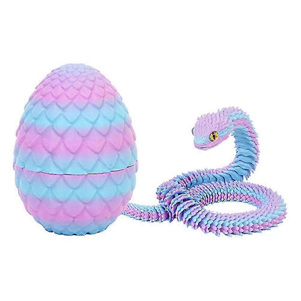 3d Printed Dragon Egg With Snake Included 2025 New Flexible Articulated Snake Toy For Fidget Stress Relief, Easter Office Decor
