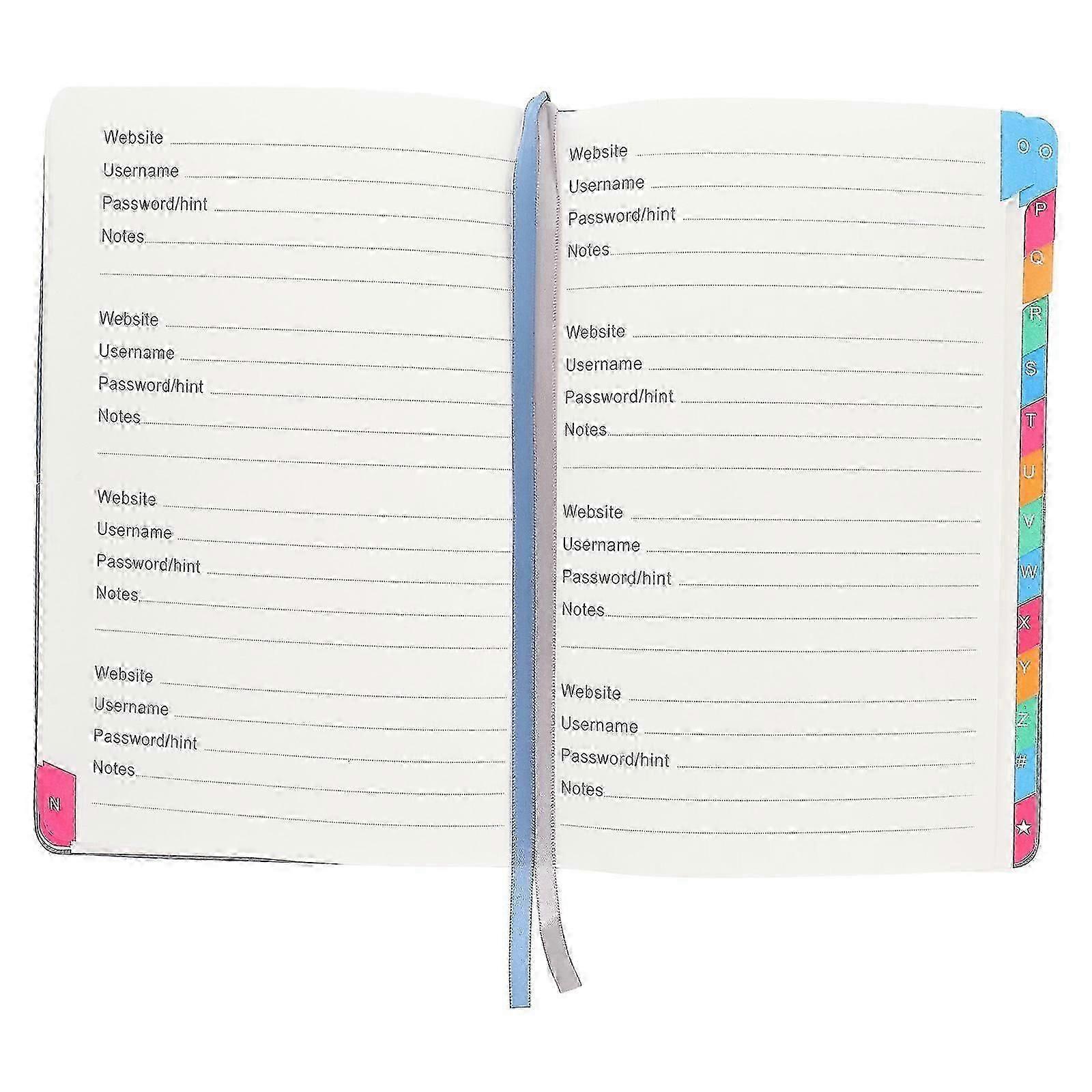 Password Notebook Internet Password Notepad Portable Websites Address Notebook with Alphabetical Tabs