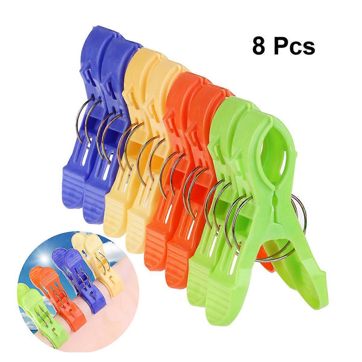 Assorted Color Plastic Beach Towel Clips to Hold 16Pcs Towels