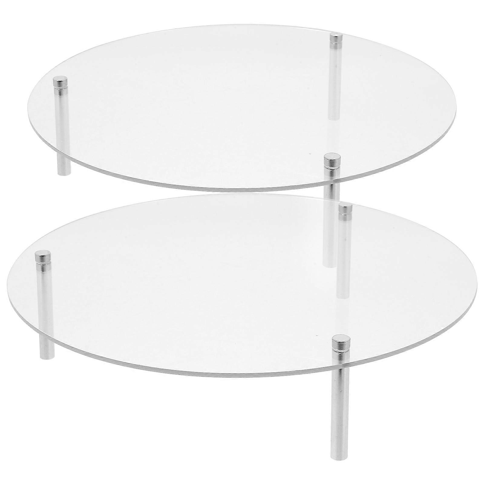 Round Cake Display Stand With Sturdy Metal Support For Showcasing Desserts At Special Occasions Simple Design 2 Sets