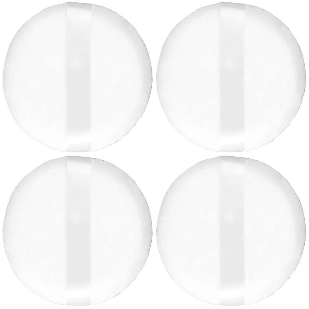 12 Pcs White Round Powder Puff For Baby And Women Large Size Easy To Use For Daily Makeup Purpose