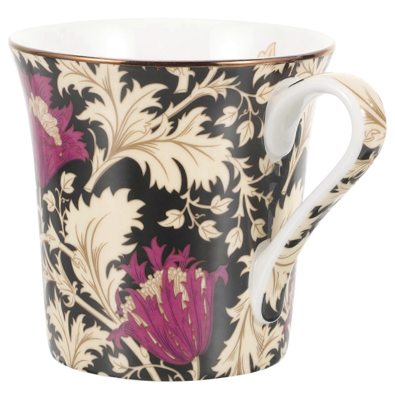 Tea Drinking Cup 5Pcs Certified Simple Style Home Breakfast Use Ceramic Mug