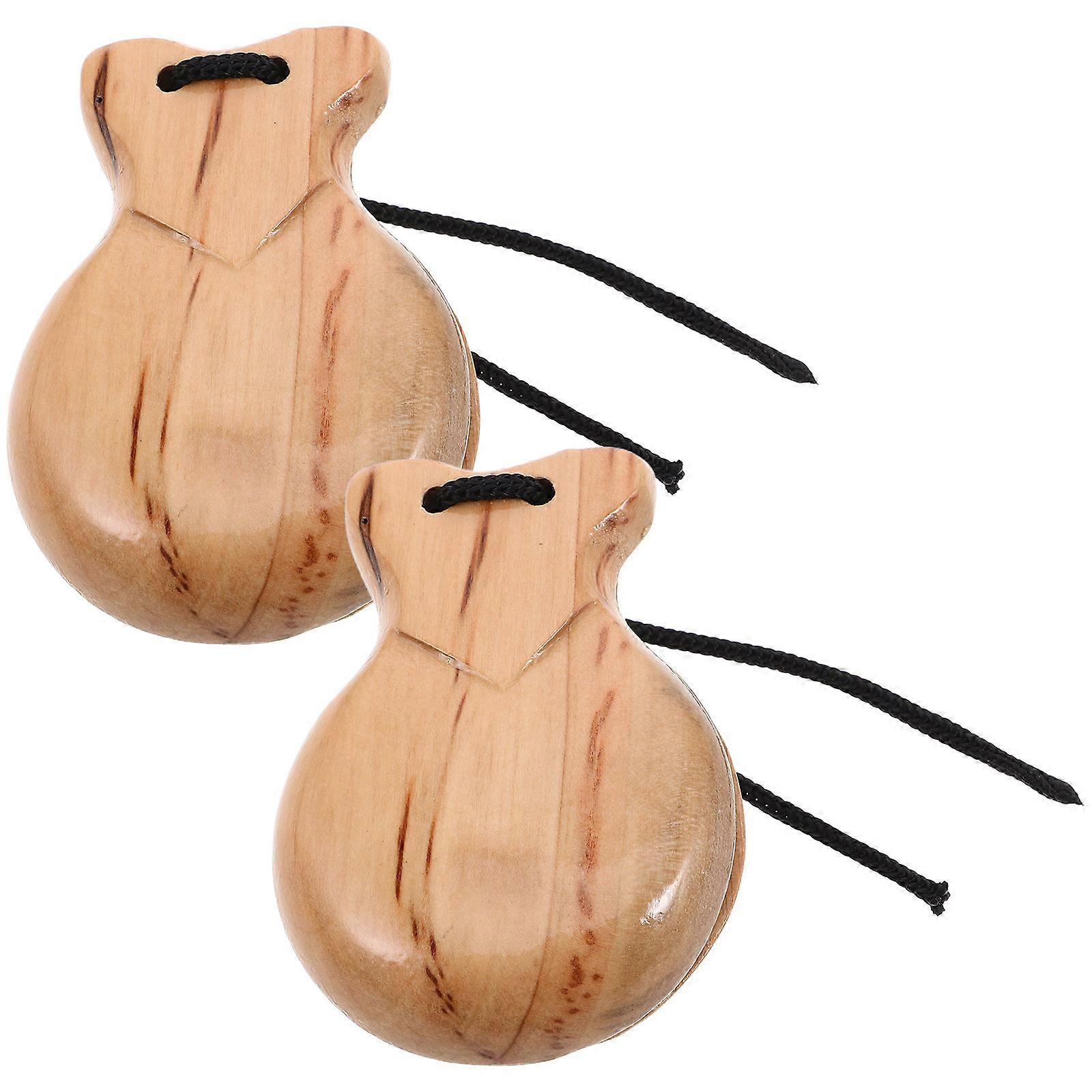 Orff Certified Wood Castanets Rhythm Exploration Toy For Kids In Ergonomic Shape Pack Of 8Pcs