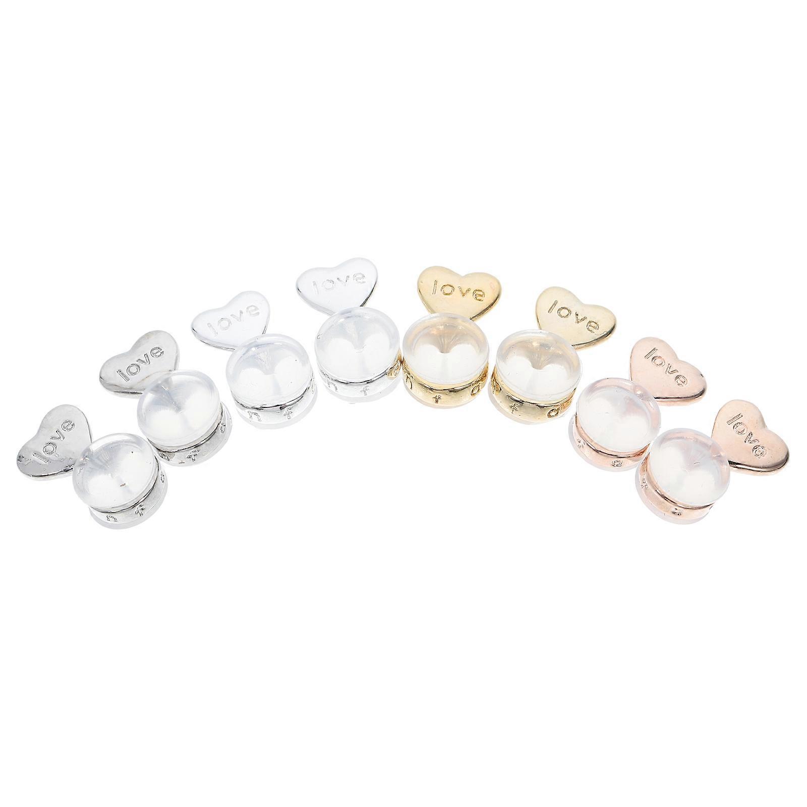Earring Lifters Secure Heart Silicone Backs for 12Pairs Durable Use