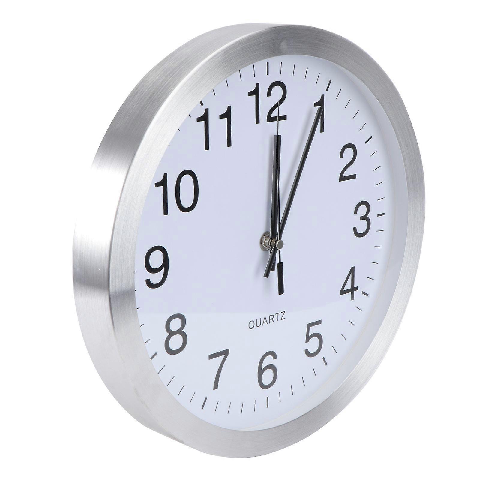 Silent Silver Wall Clock Metal Non Ticking Clock for Office 3Pcs