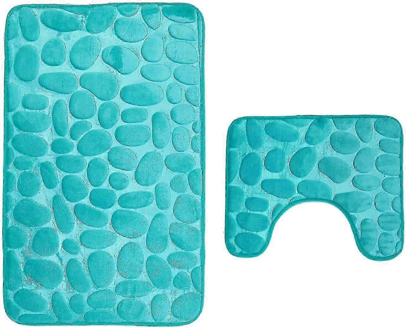 2024 年用バスルームマット - 滑り止め洗えるバスマット 2 点セット、バスマットと台座マット、80 x 50 cm、バスマット