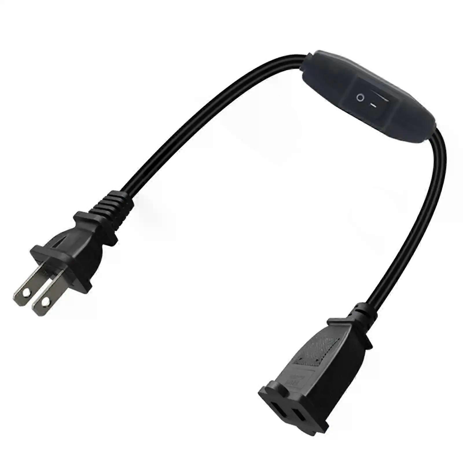 2 Prong Polarized Extension Cord with Switch Short Male/Female Cable for Power Adapters