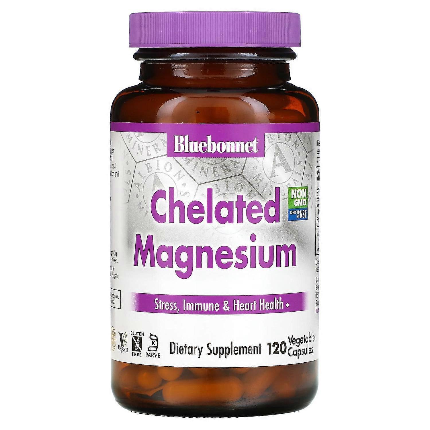 Bluebonnet Nutrition, Chelated Magnesium, 120 Vegetable Capsules
