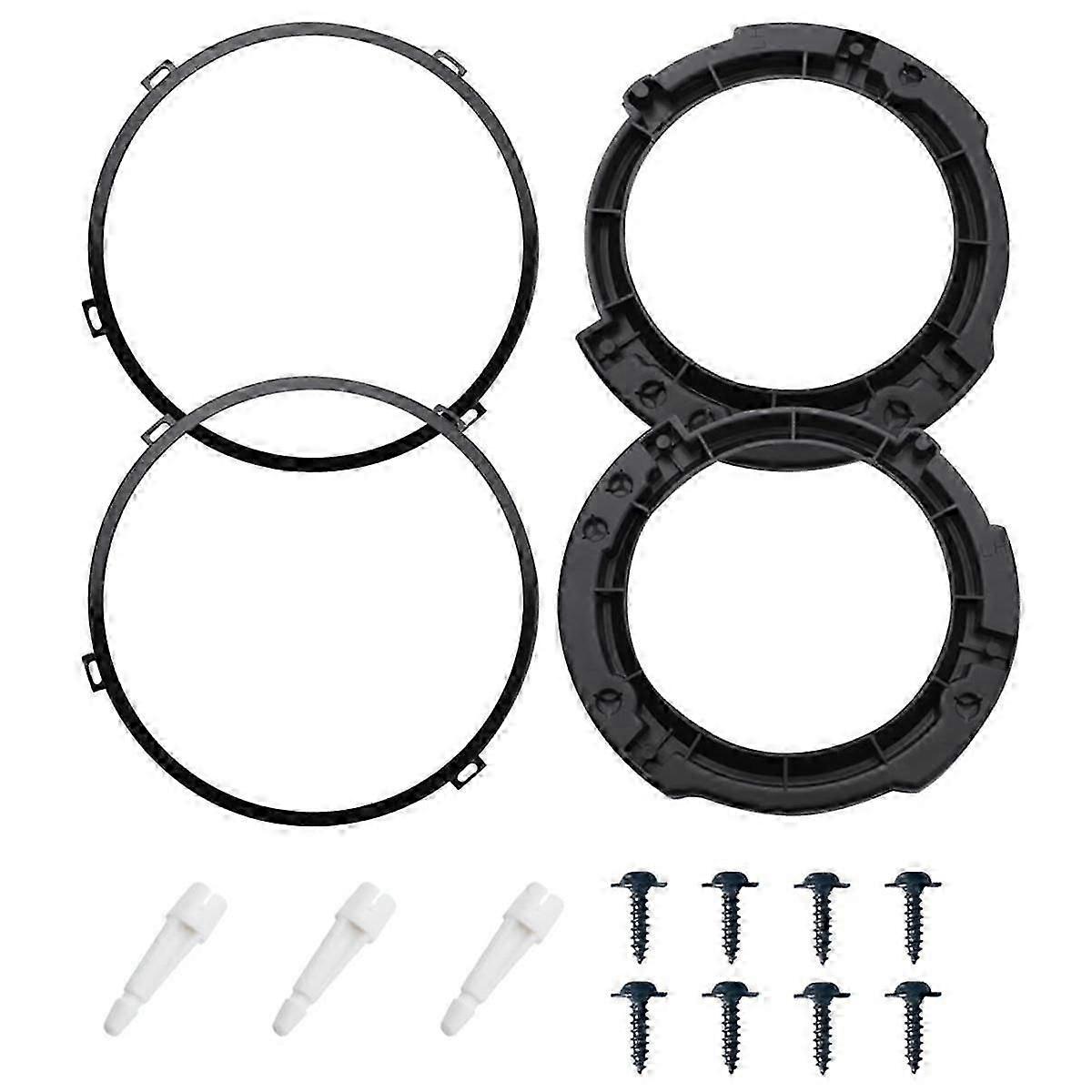 7 Inch Round Headlight Mounting Retaining Bracket Ring Set with Headlight Metal Ring for Wrangler JK 2007-2017