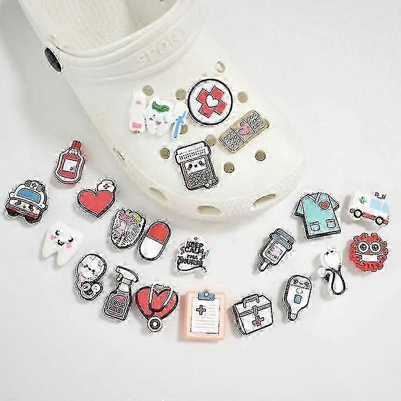 10pcs צ'ארמס נעליים קריקטורה קישוטי אבזם נעל רפואית מתאים צמיד קרוק