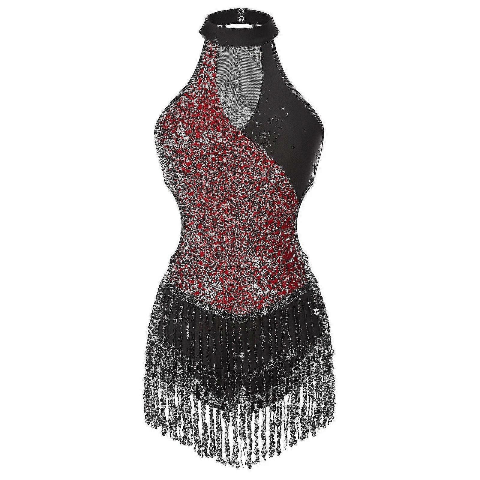 Naisten paljetein tupsu Latinalainen tanssi Jumpsuit Trikoo Performance Tanssivaatteet Voimisteluun