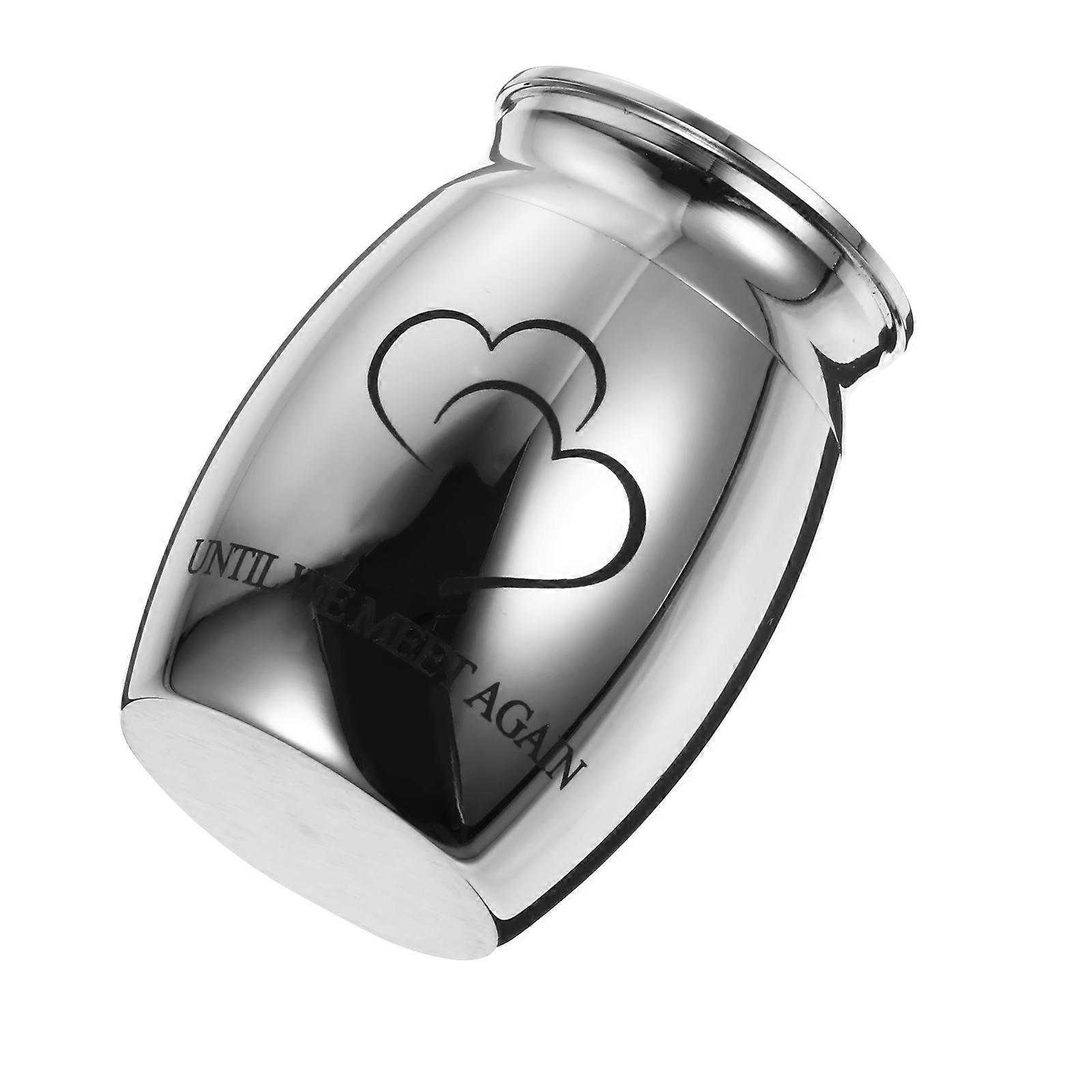 Stainless Steel Pet Urn Cremation Casket for Pet Owners Silver Material with Ash Storage Function 1Set