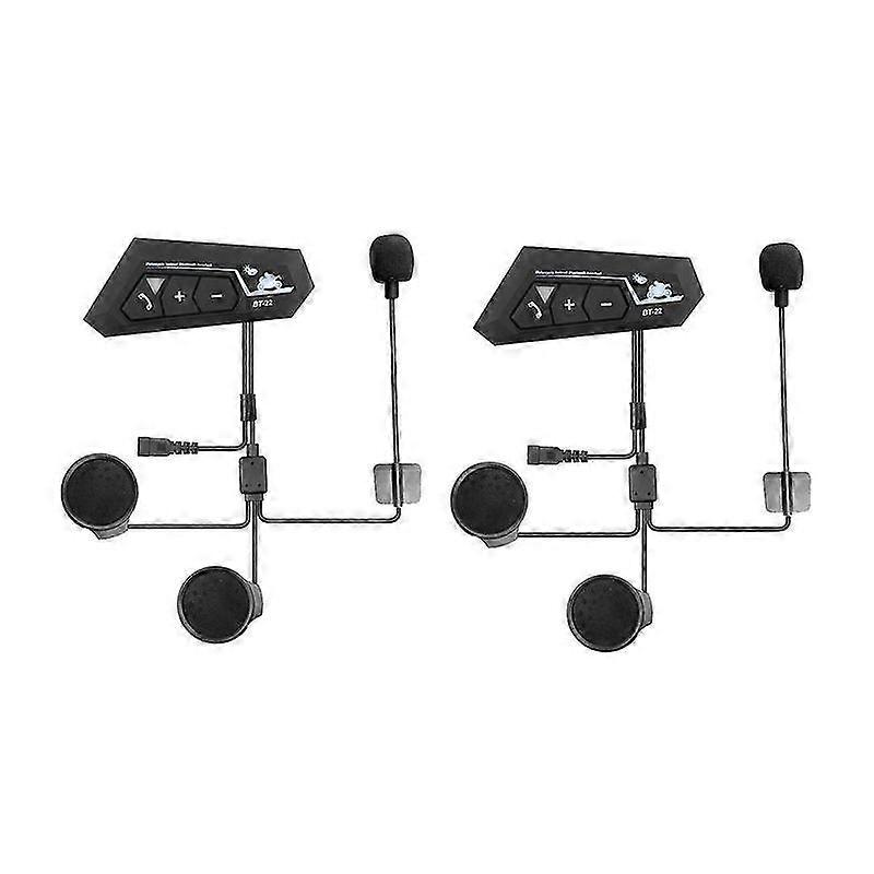 2 Set Motorcycle 5.0 Bluetooth Helmet Intercom Universal Pairing Earphone Headset with CNC Noise Red