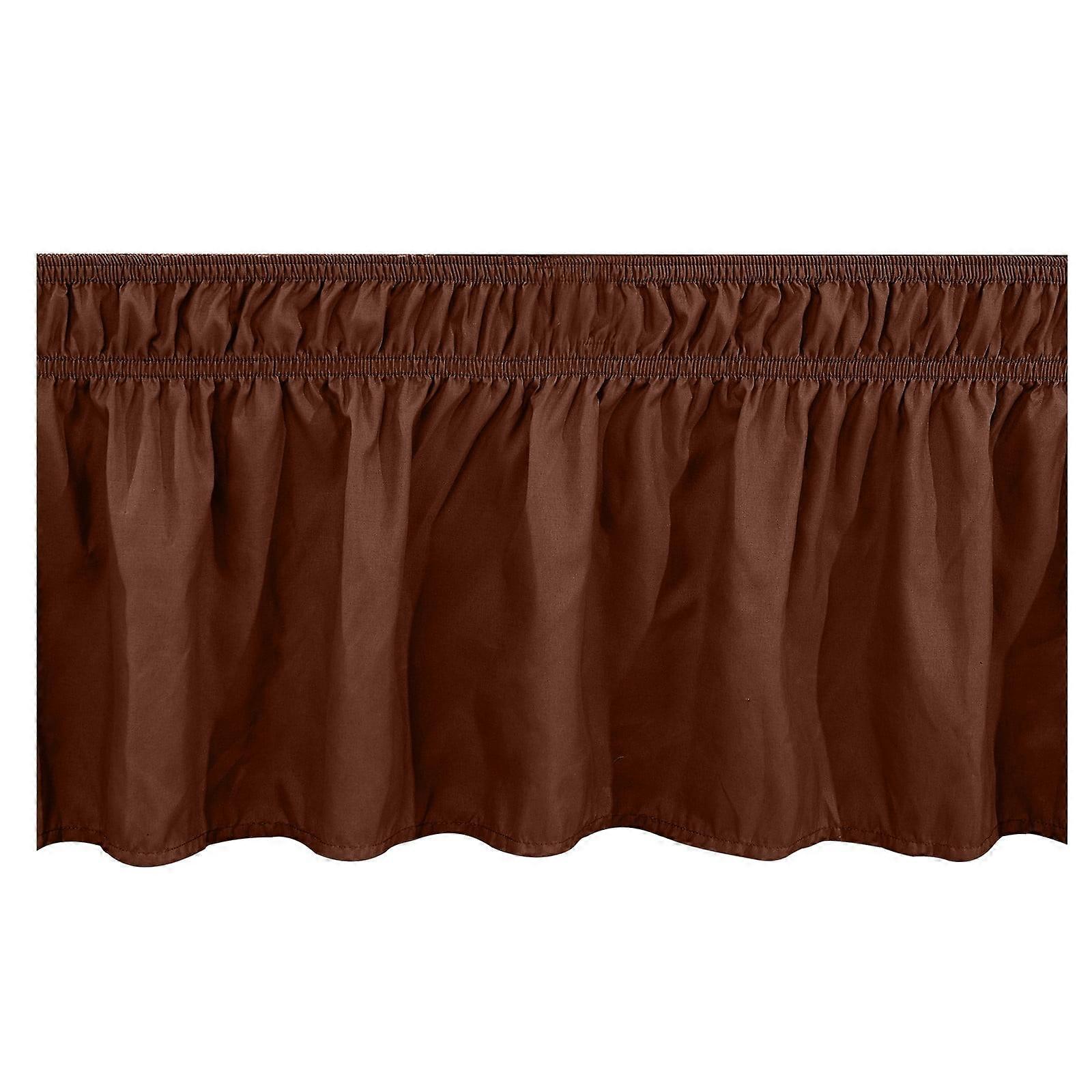 JeashCHAT Bed Skirt Wrap Around Elastic Ruffles Bed Skirt with Adjustable Elastic Belt, 15 Inch Drop, Easy to Install for Twin/Full Bed