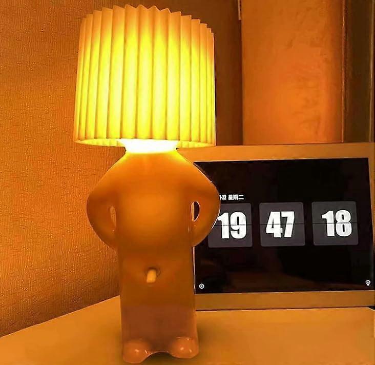 Creative Lamp EU Plug Desk Light Naughty Boy LED Night Light Romantic Yellow Bedside Table Lamp