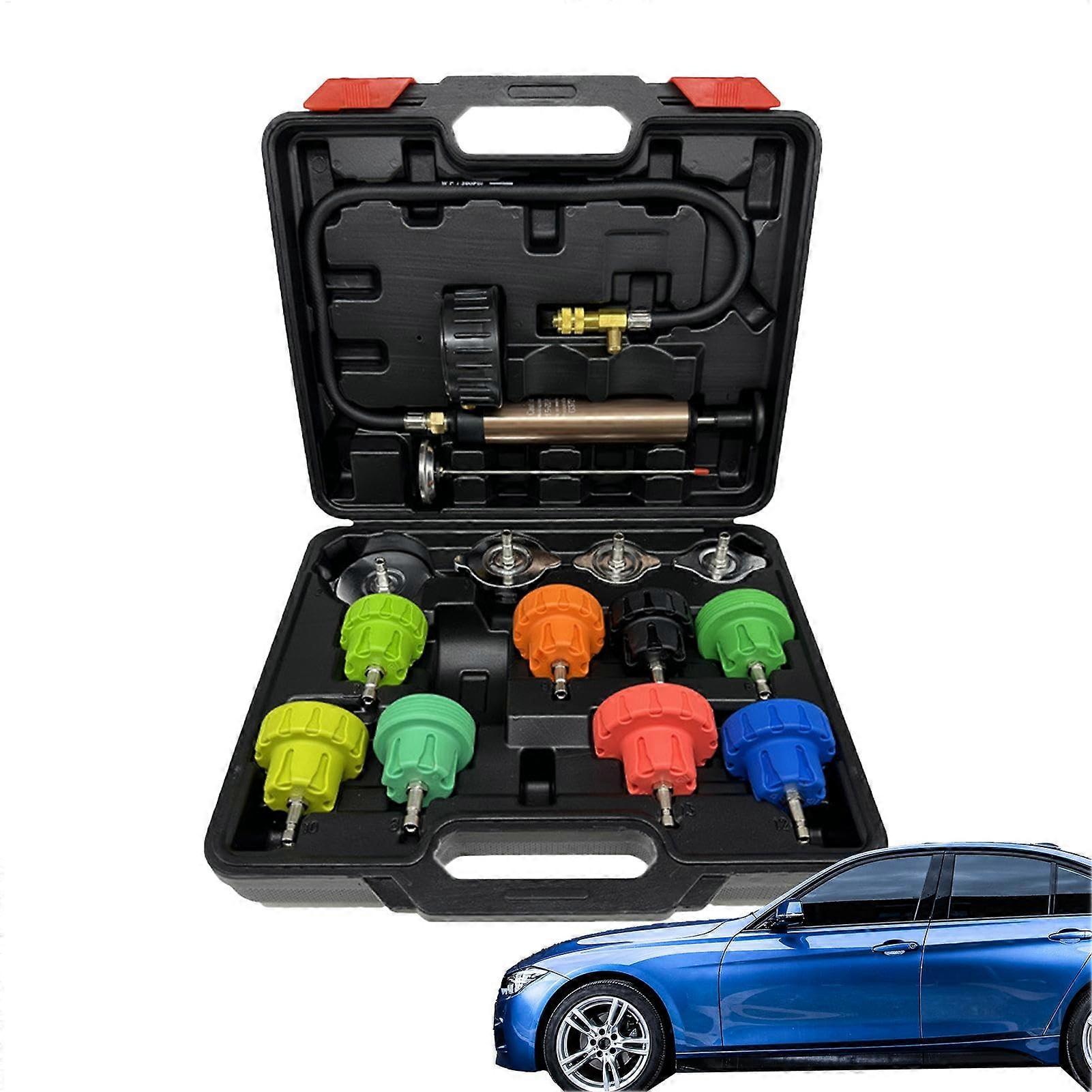 Coolant Pressure Tester Kit Air Lift Coolant Vacuum Refill Kit Engine Compression Tester Automotive Tool For Professionals