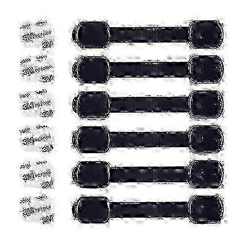 Κλειδαριά ασφαλείας ασφαλείας για παιδιά - Baby proof locker με 6 επιπλέον κόλλες 3M - μαύρο