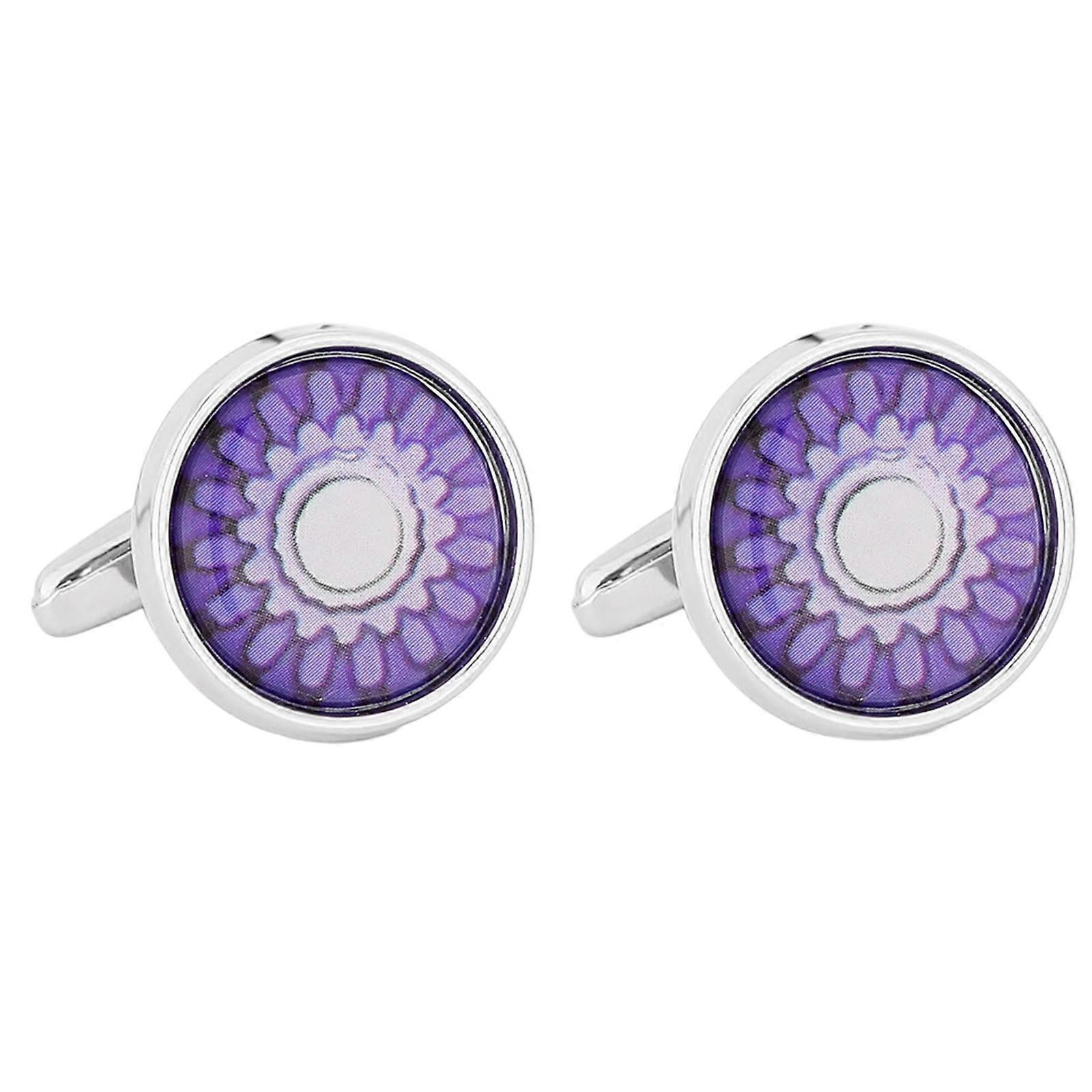 Men Cufflinks Stylish Elegant Pattern Sturdy Alloy Metal Formal Attire Accessories for Business Event Multicolor