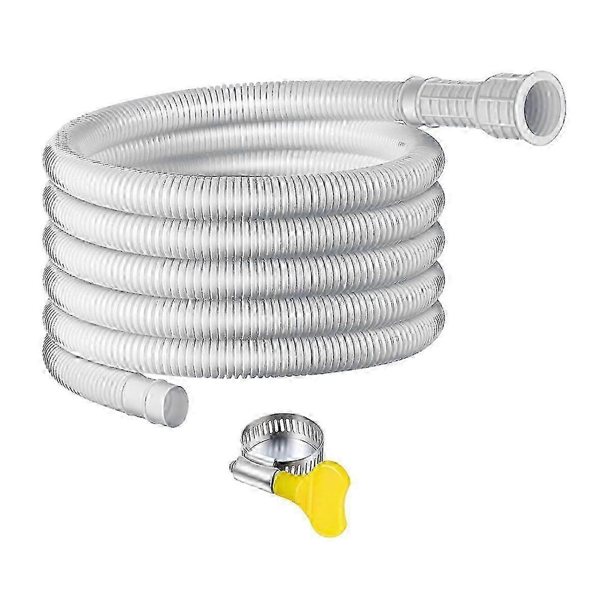 Dehumidifier Drain Hose Replacement - 13Ft Flexible Hose with Cuttable Rubber Adapter and Connect Clamp,