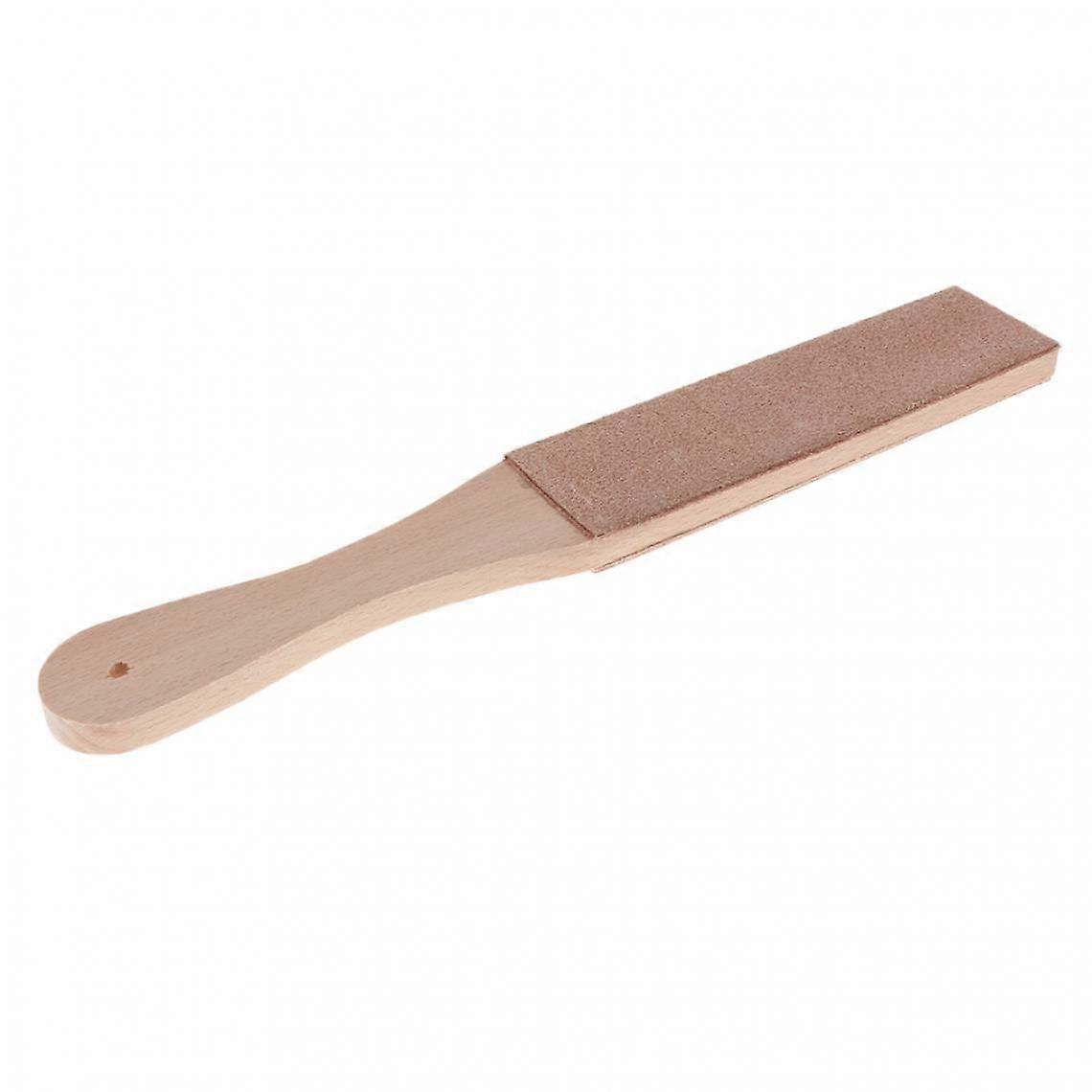 Wood Handle Leather Sharpening Strop Compound Razor Non Polish Knives