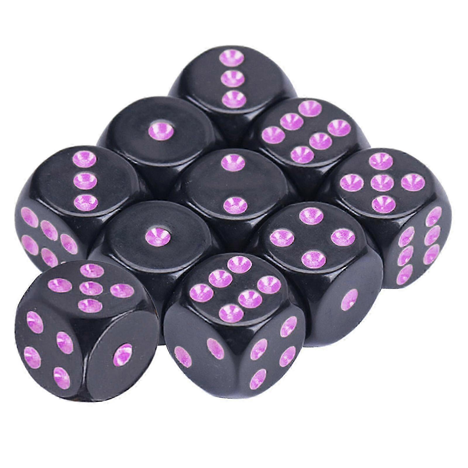 Game Playings Square Block Math Teaching Educational Toy Dices Small Colorful Acrylic Six Sided Dices Cubes with Dots light purple