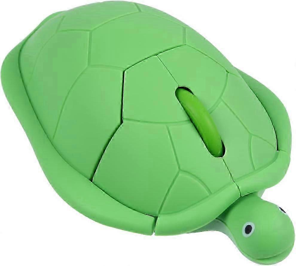 Wireless Mouse Cute Animal Green Turtle Shape Silent Click Ergonomic Portable Quiet Travel Lightweight USB Optical Mouse