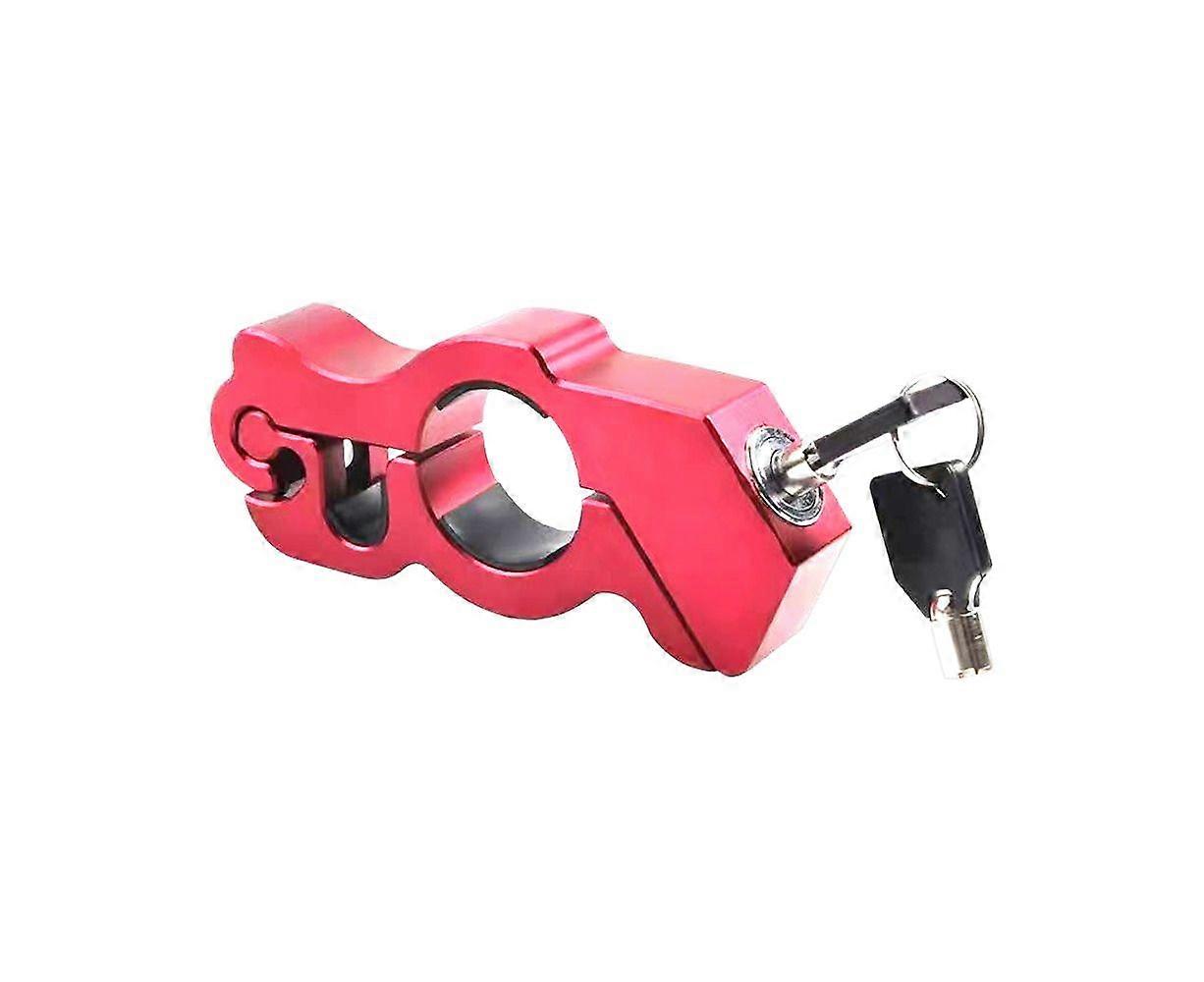 Motorcycle Bicycle Handlebar Anti-Theft Lock Grip Security Accessory - Red