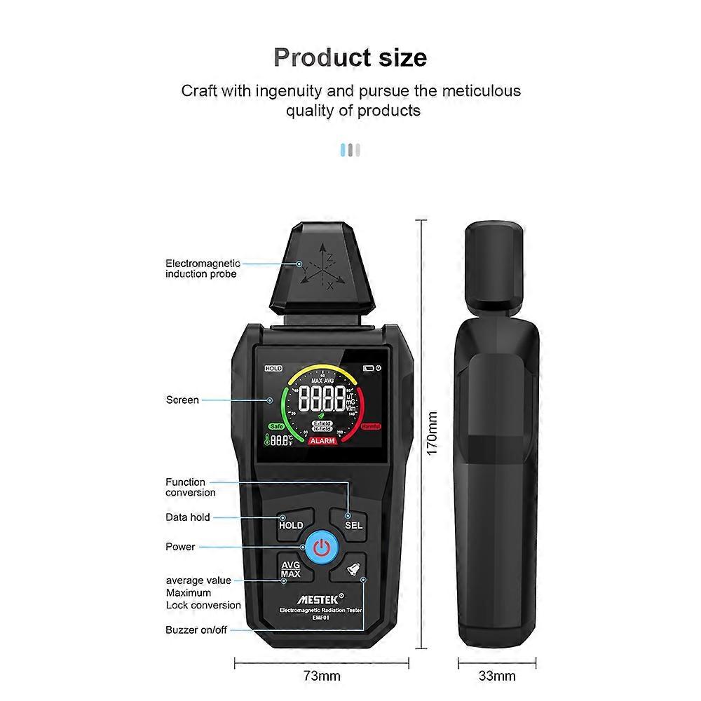 Handheld Portable Electromagnetic Radiation Detector Household Laboratory Hospital Multi-function Te