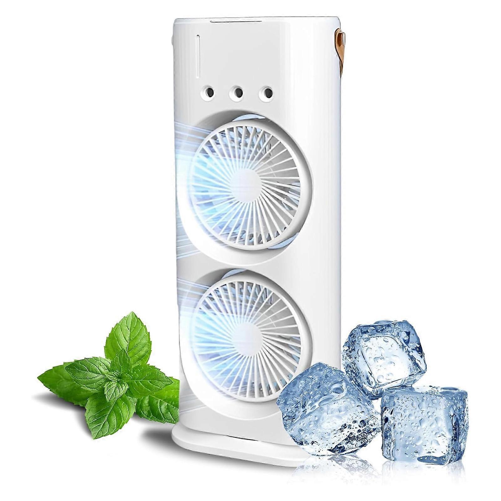 Portable Desktop Air Cooling Device Air Conditioning with 3 Speed Adjustments and 7 LED Light Perfect for Various Space Multicolor