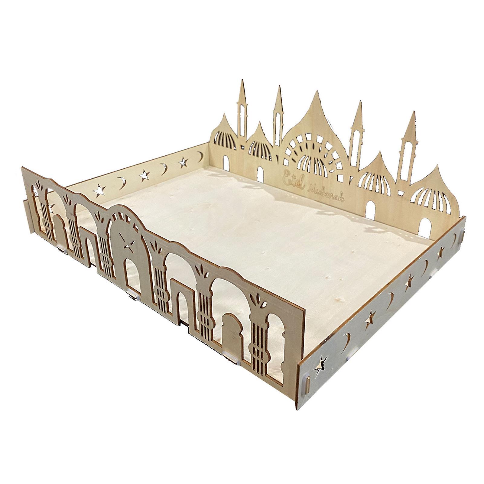 Ramadan Wooden Tray Eid Plates Ramadan Decorations Serving Tableware