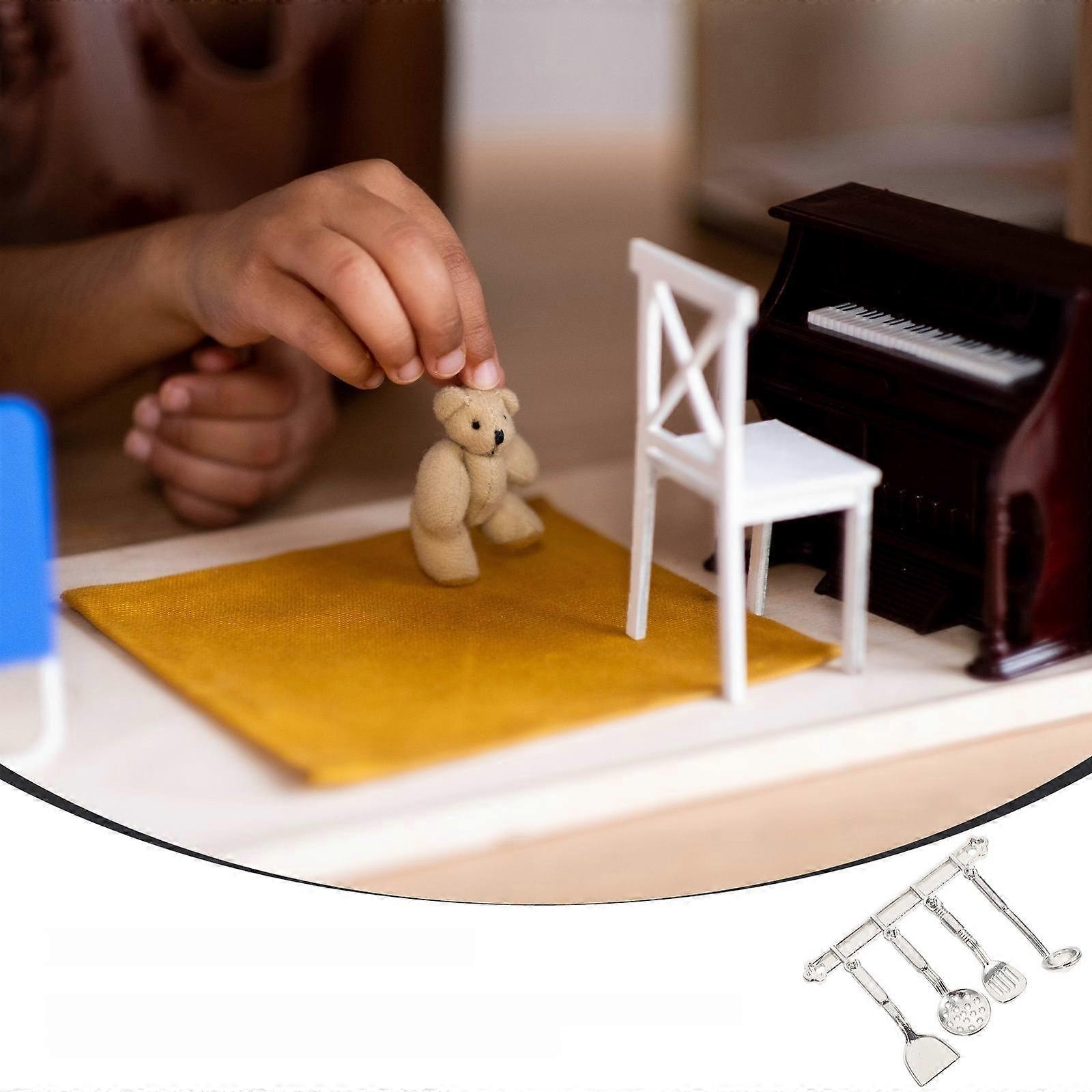 Miniature Cooking Tool Set for Kids Pretend Play 1Set Silver Alloy Kitchenware