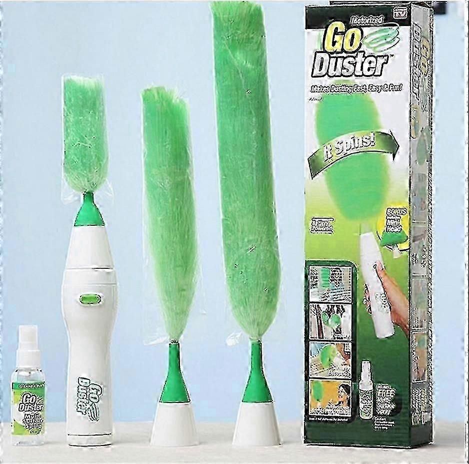 Electric Go Duster Dust Multi Function Motorized Spins Cleaning Tool Feather New