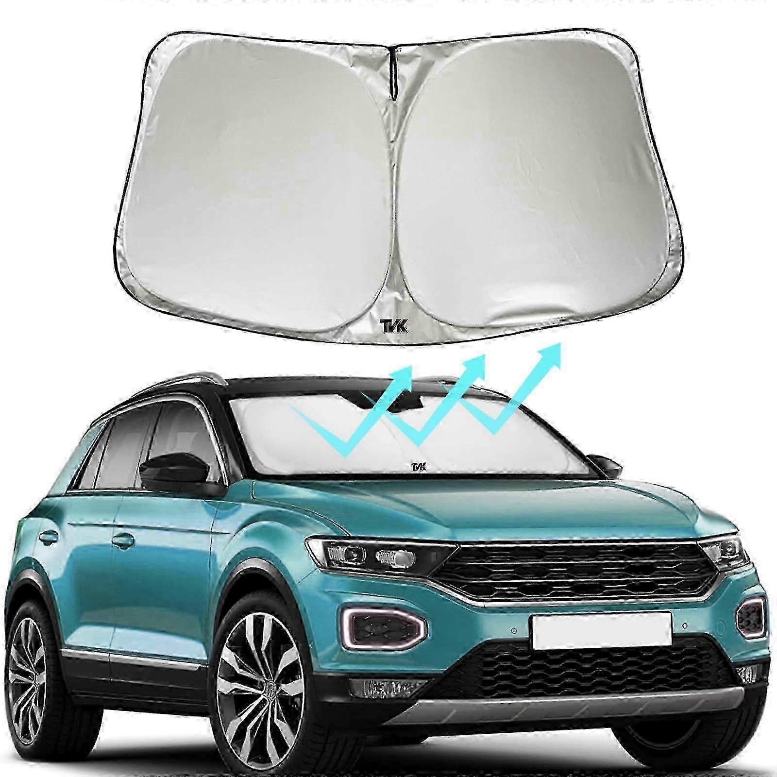 Car Windshield Sun Shade Reflective Polyester Blocks Heat and Sun Foldable Keeps Vehicle Cool