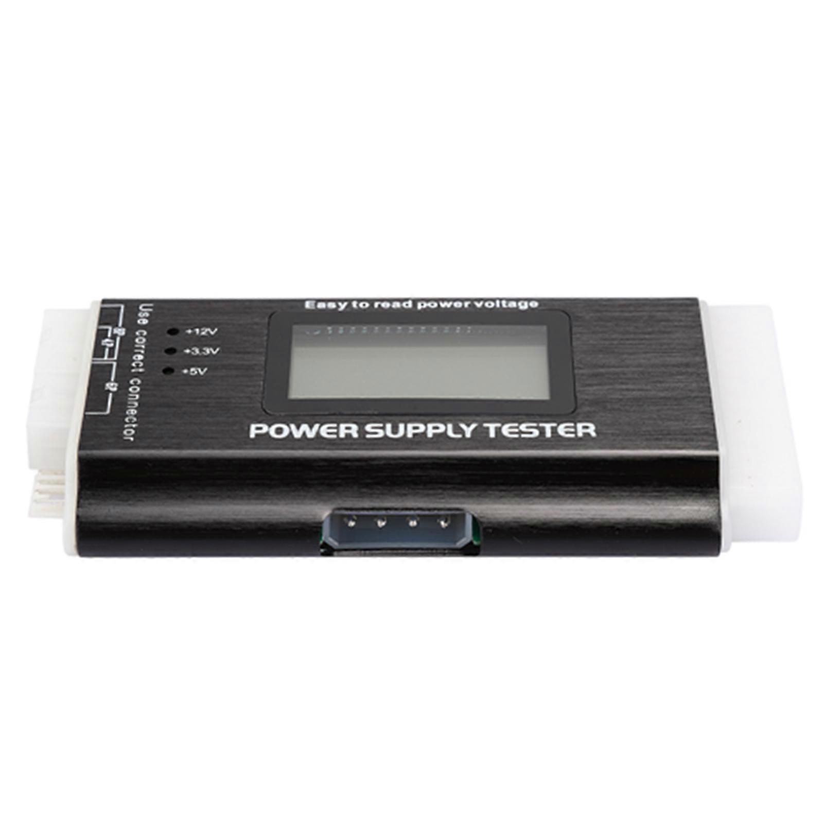 Computer Power Supply Tester LCD Display Aluminum Alloy Support 20/24Pin ATX SATA