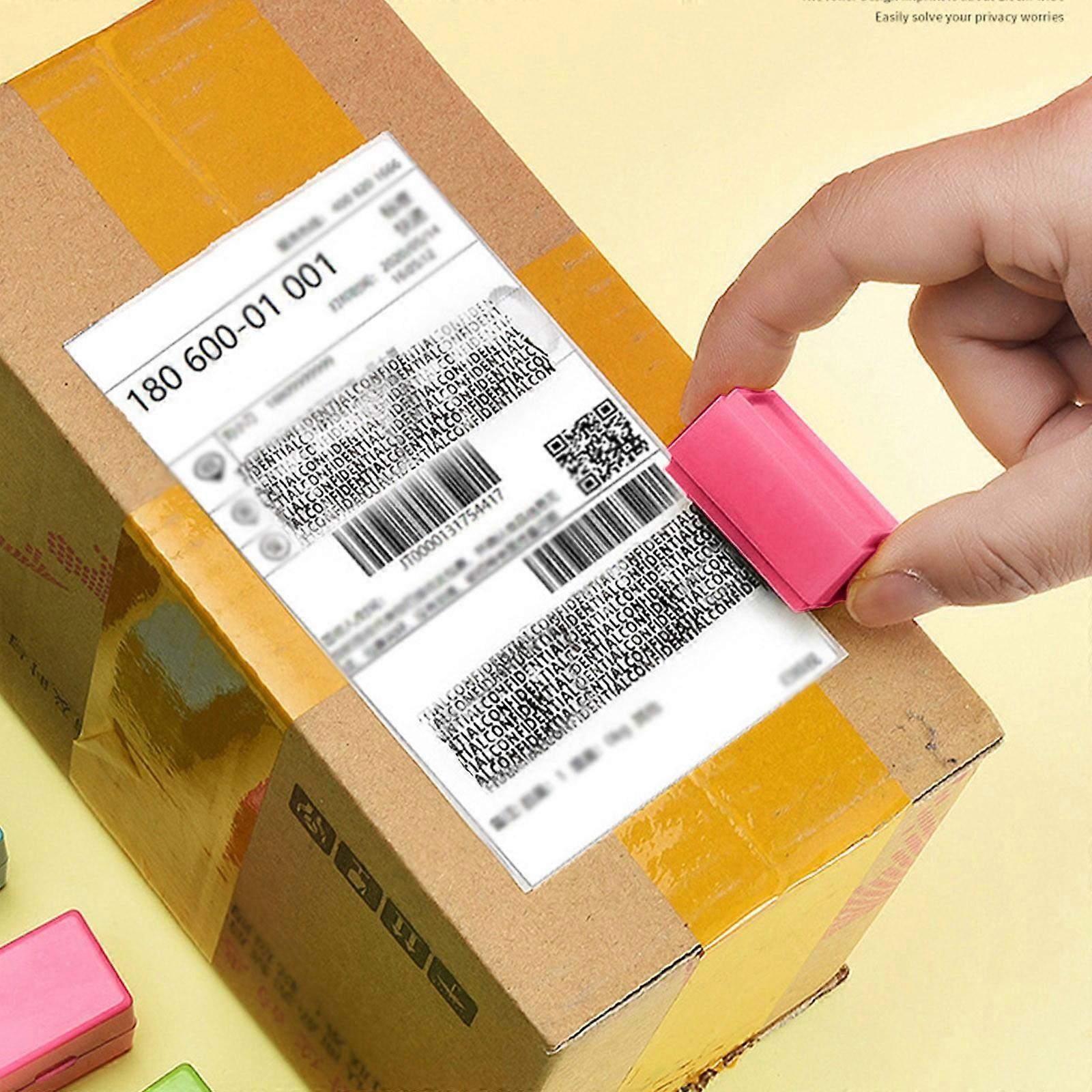 Miayilima Confidential Seal Roller for Personal Info Privacy, Random Code Alteration, Photosensitive Seal Applicator 10ml, Pink