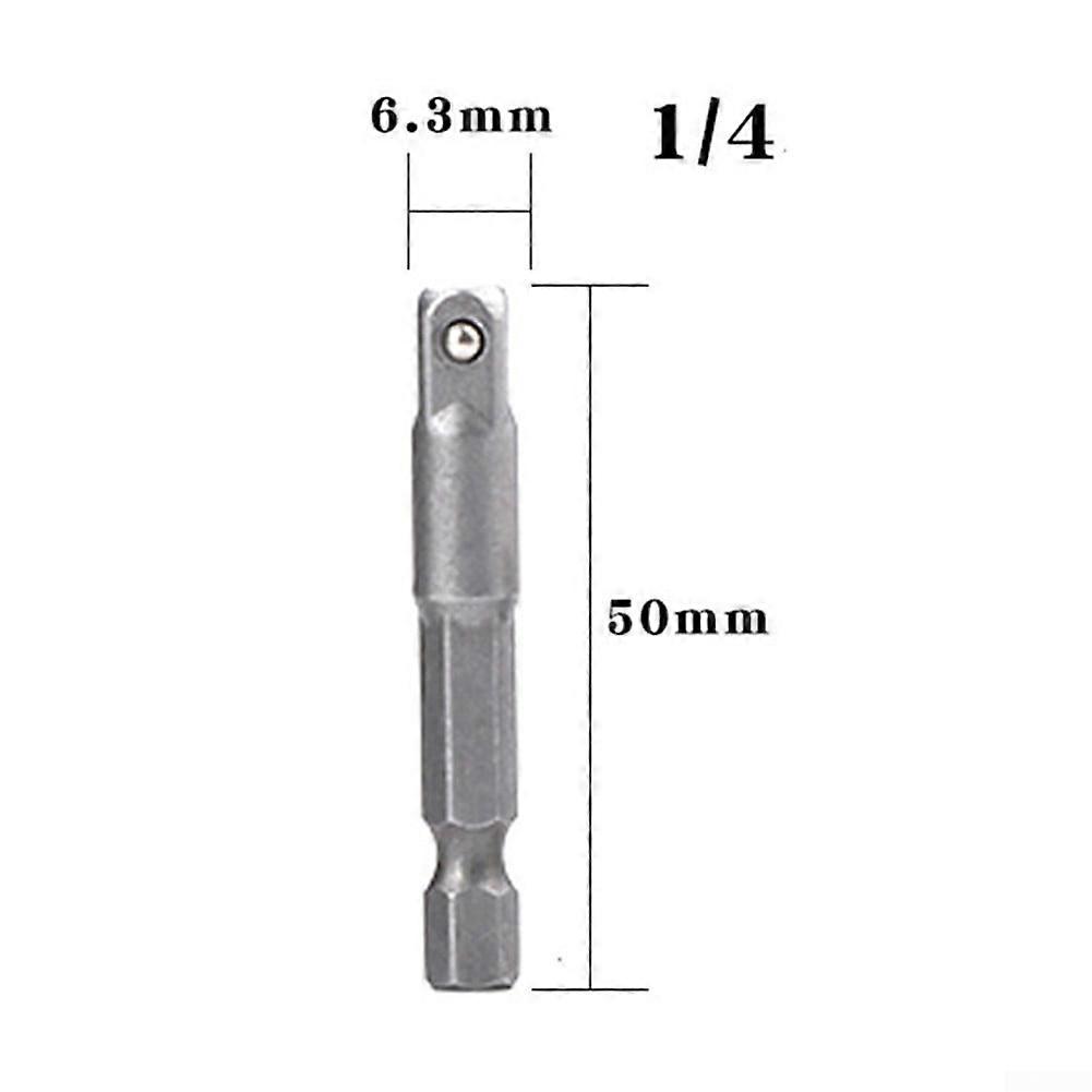 1/4" Drill Socket Adapter for Impact Driver Hex Shank to Square Socket Extension