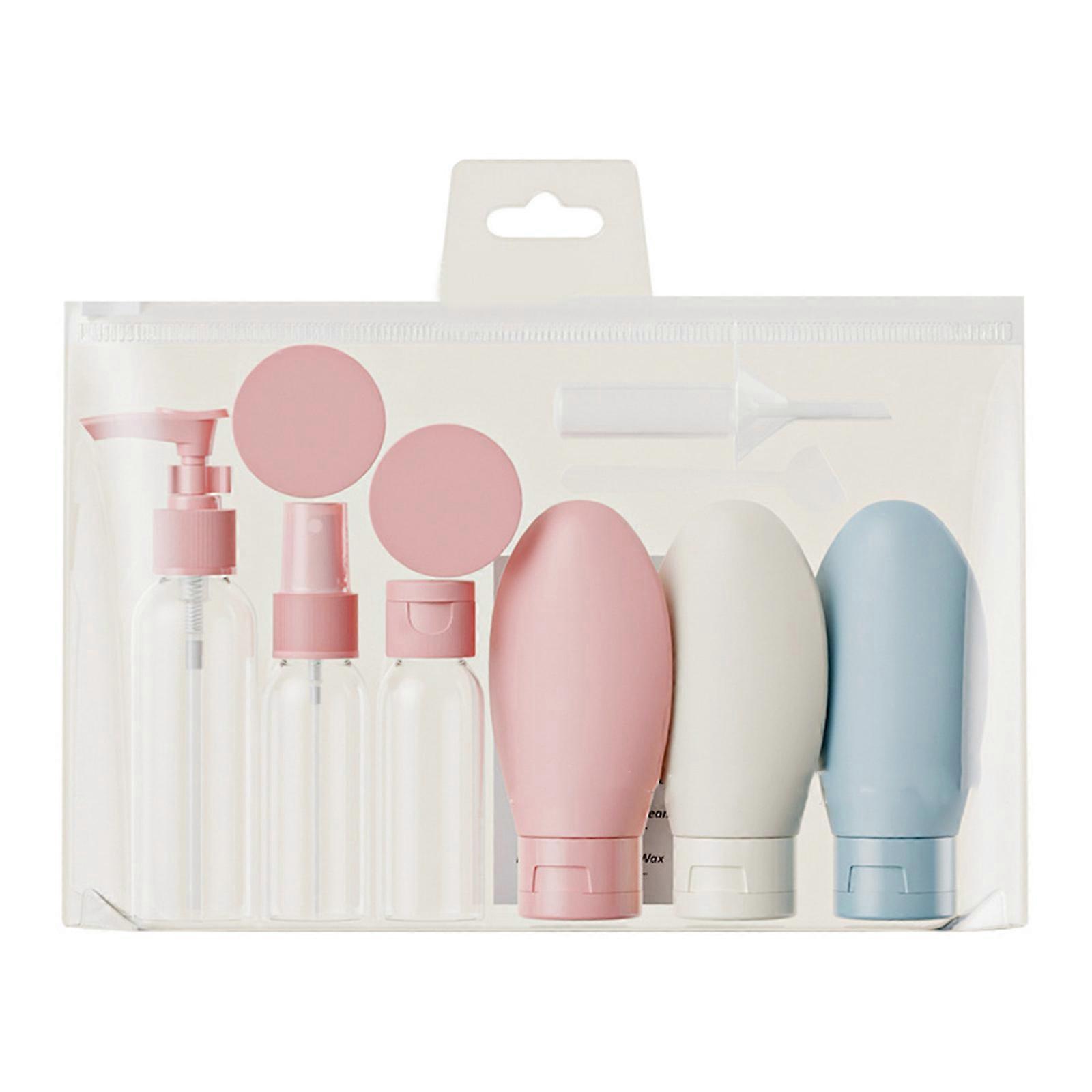 12Pcs Travel Refillable Bottle Portable Silicone Empty Sub-bottling Tool Liquid Container Spray Lotion Shampoo  Pink