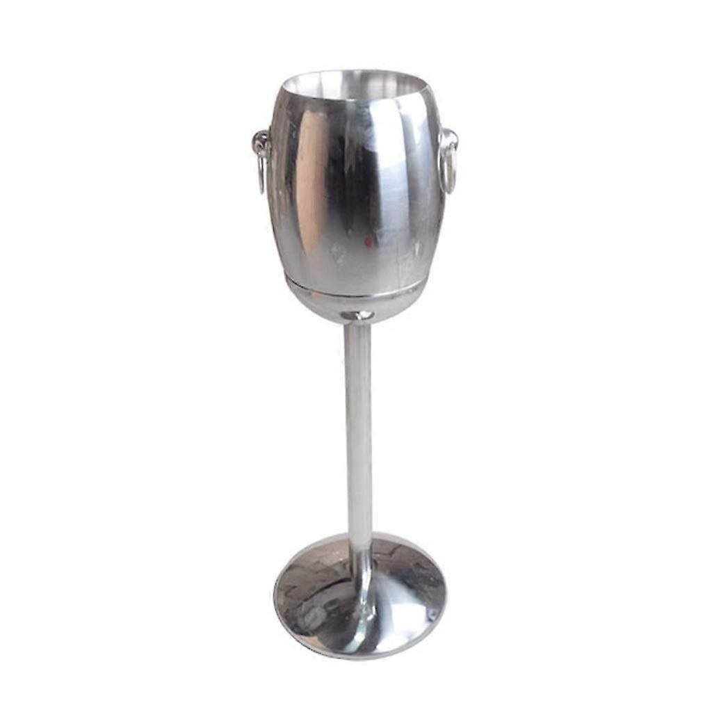 Ice Bucket Stainless Steel Champagne Cooler with Double Shelf Rack for Bar Wine Serving