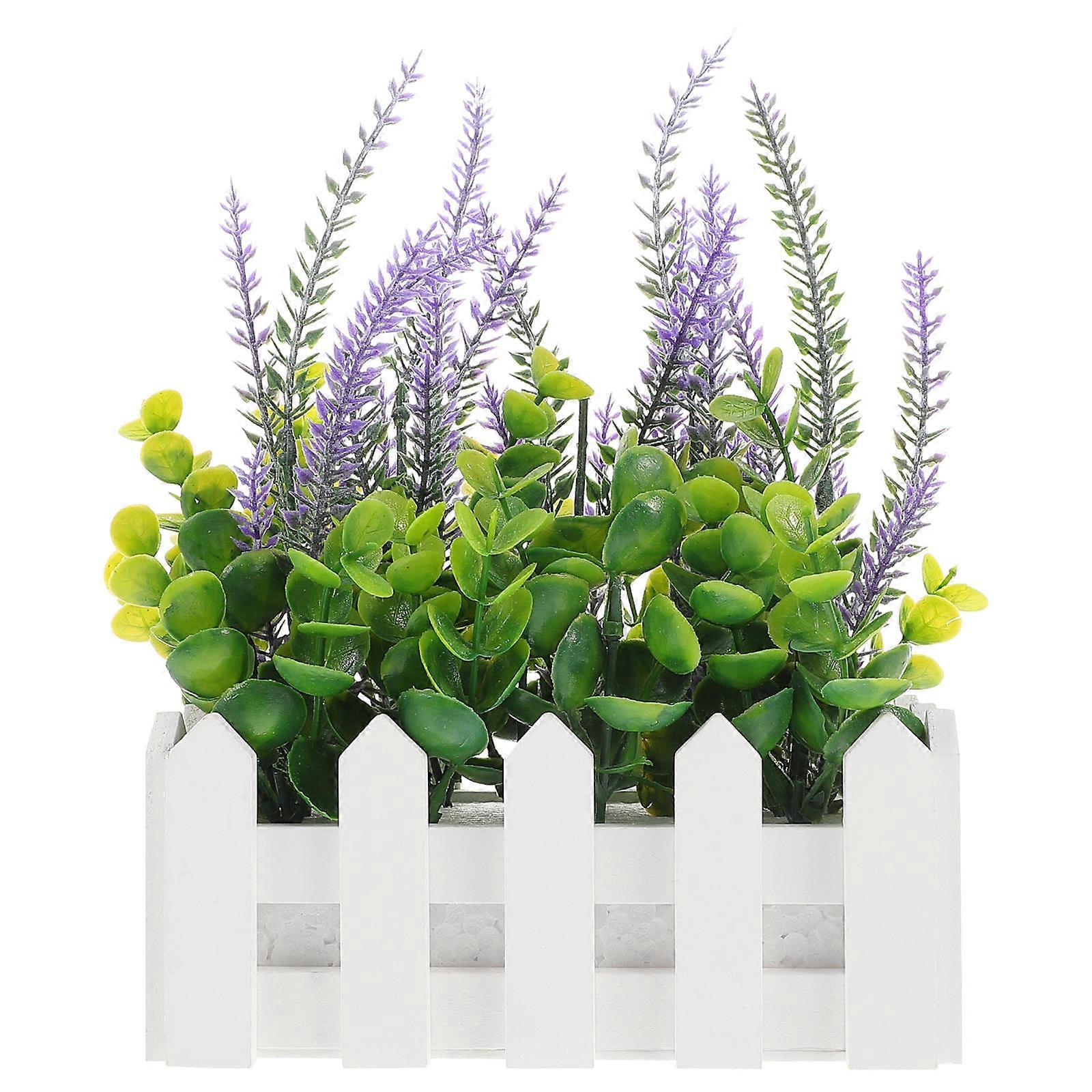 Artificial Lavender Potted Plant for Decor with Realistic Appearance in Violet