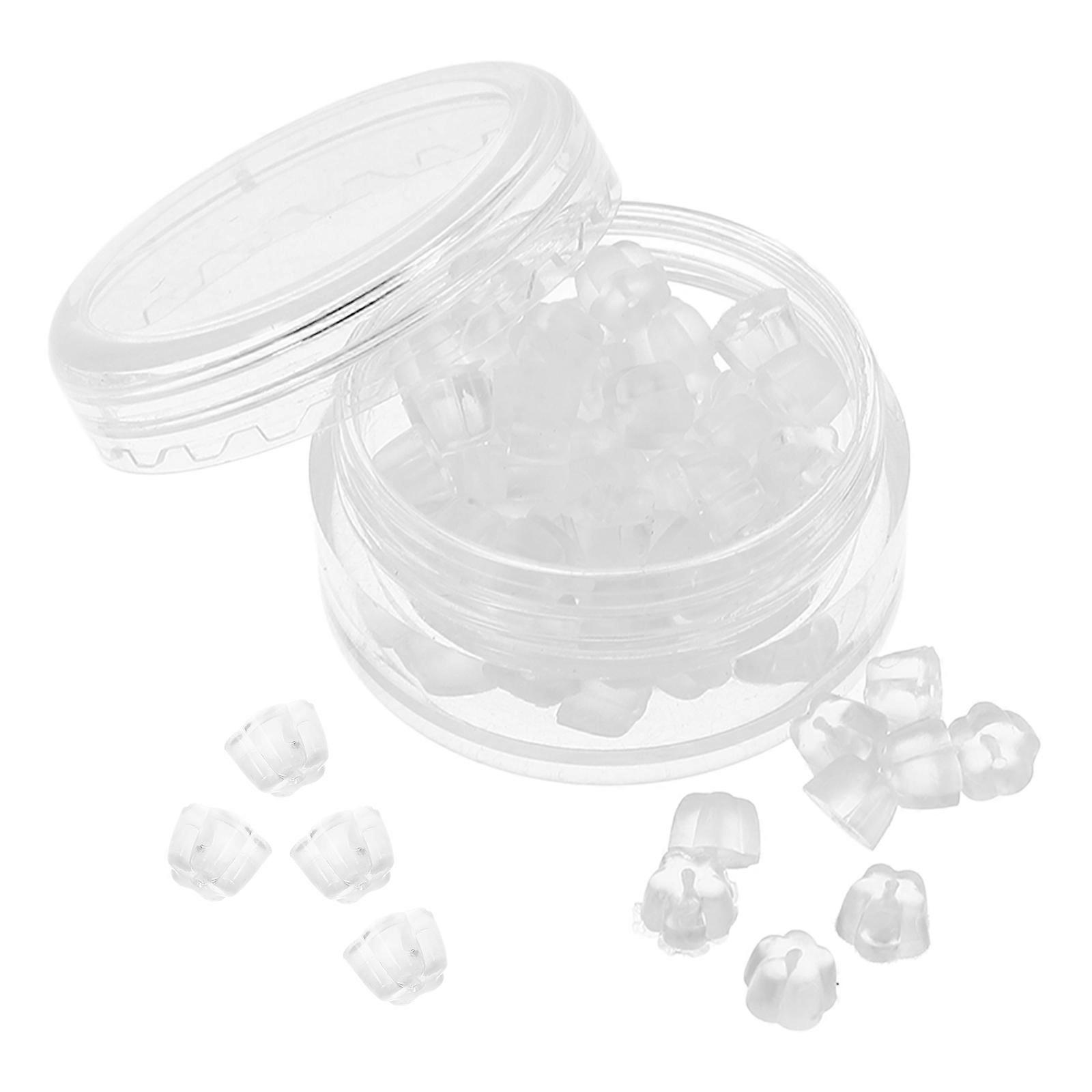 Clear Silicone Ear Ring Backs for Locking Earring Accessories 50Pcs