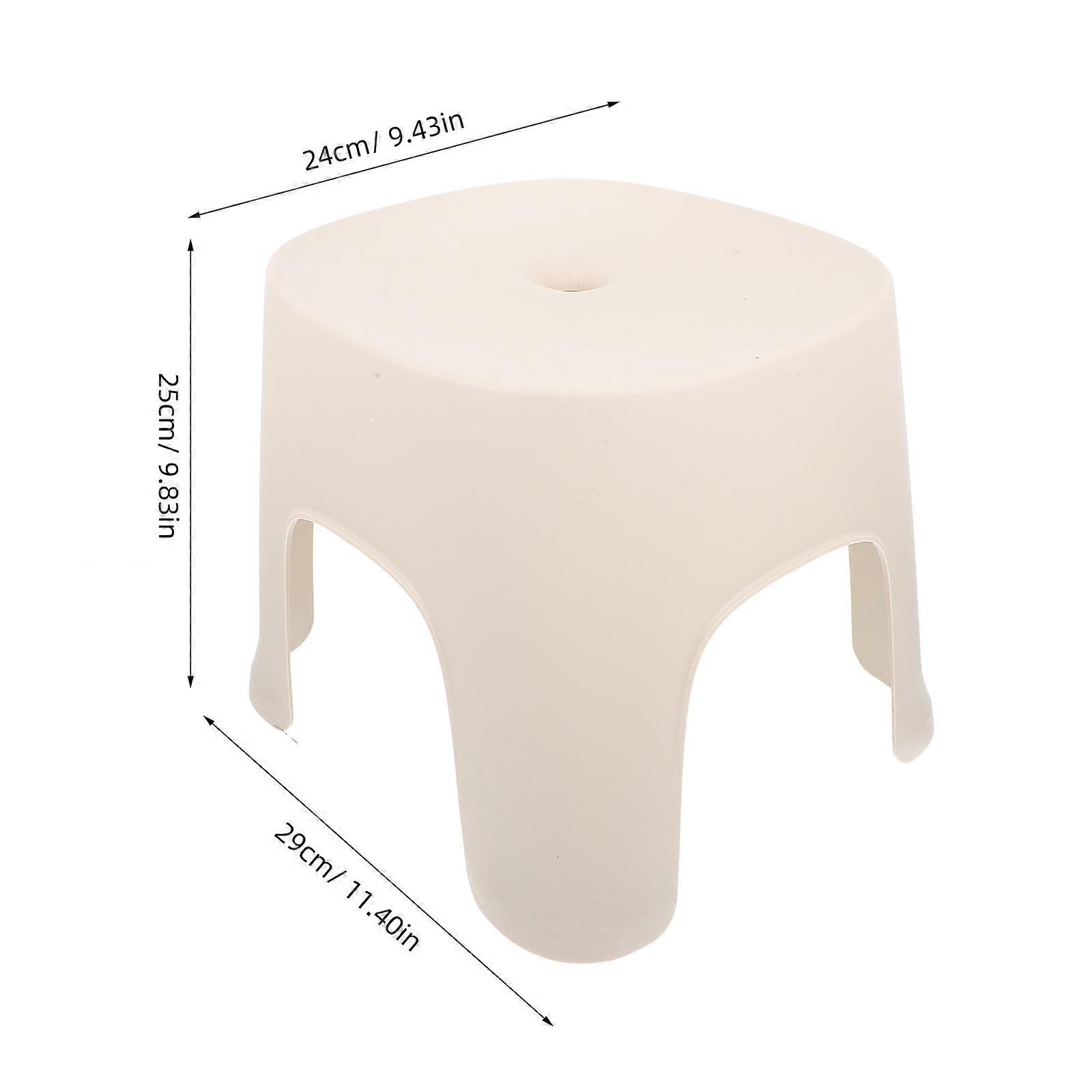 Plastic Step Stool Foot Stool for Bathroom Use 1 Piece Beige PVC