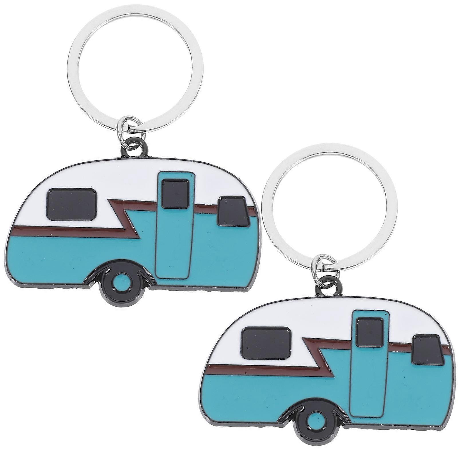 Campervan Keyring Key Chains For Car Keys Van Shape Multi Color 5.60X4.00X0.20CM 2Pack