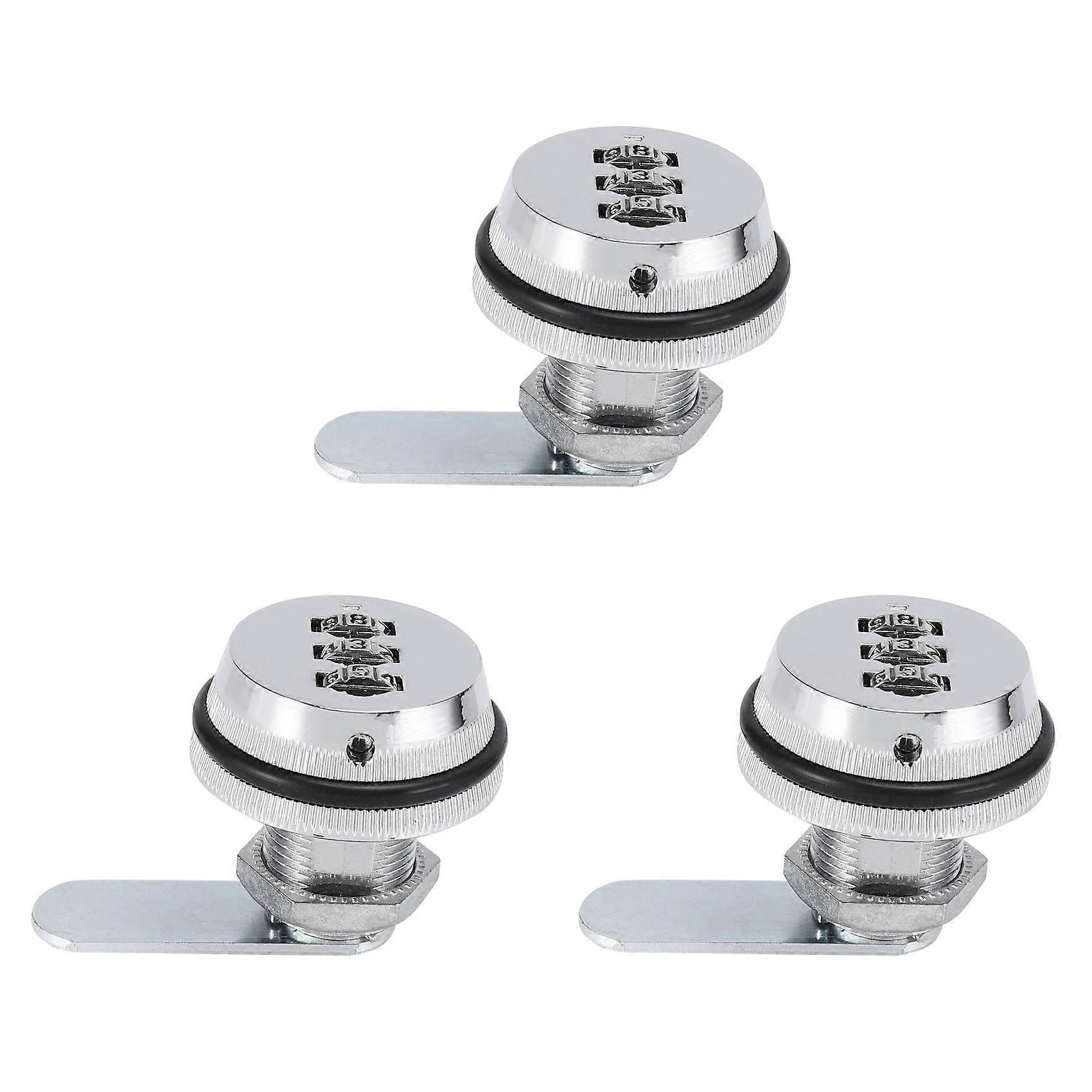 3X Alloy Code Combination Cam Lock Keyless Post Mail Box Cabinet RV 3 Dial Silver