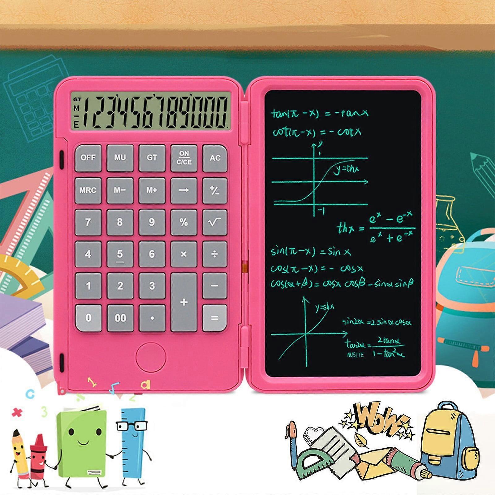 Clearance! Portable Calculator with Notepad, 12-Digit Display, Rechargeable - Compatible with Office & School
