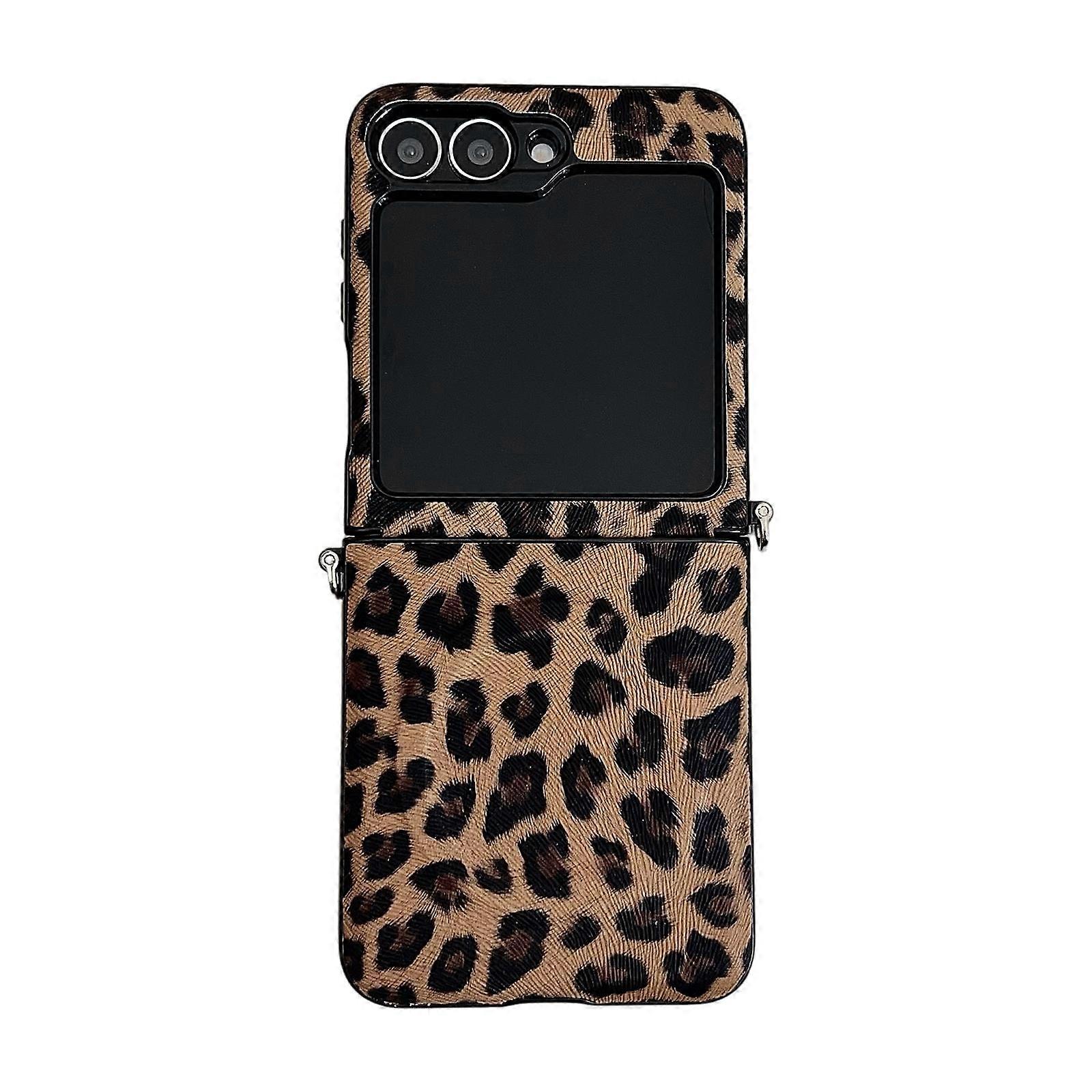 Side Buckle MagSafe Magnetic Skin Feel Leopard PC Phone Case