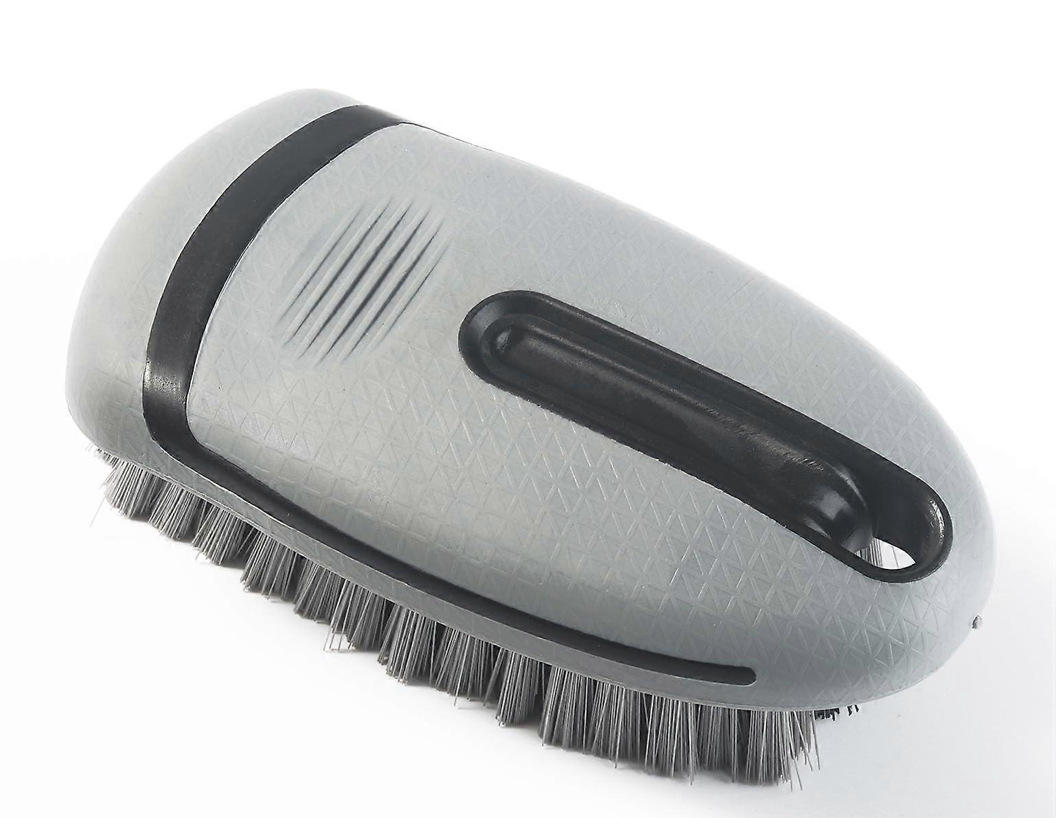 Car Interior and Carpet Cleaning Brush with Hard Bristles for Deep Stain Removal and MultiSurface Use, Grey