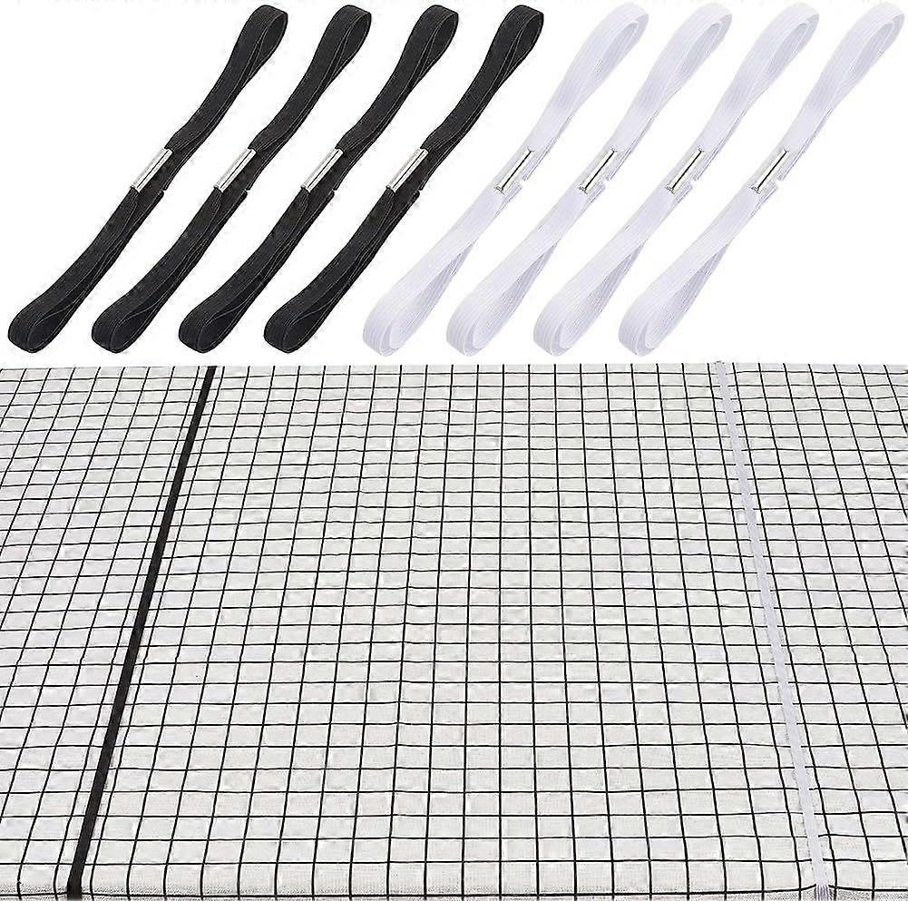 1 Box 10Pcs Tablecloth Bungee Black White Table Cloth Holders Strap Band Polyester Elastic Clamp Grip Strap Picnic Cord to Hold Down Table Cloth for O