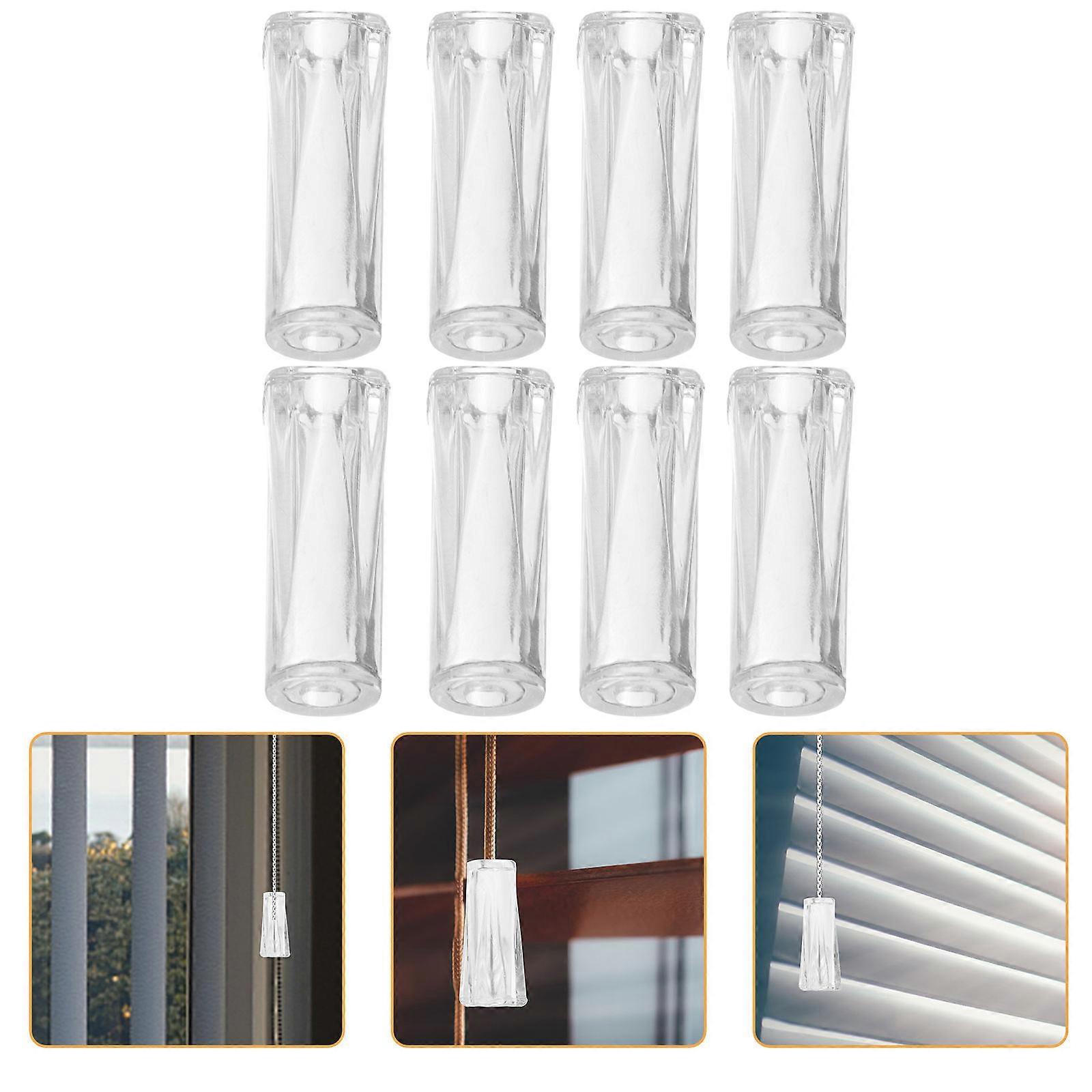 Blind Cord Knobs Transparent Plastic Tassels for Window Curtains 100Pcs