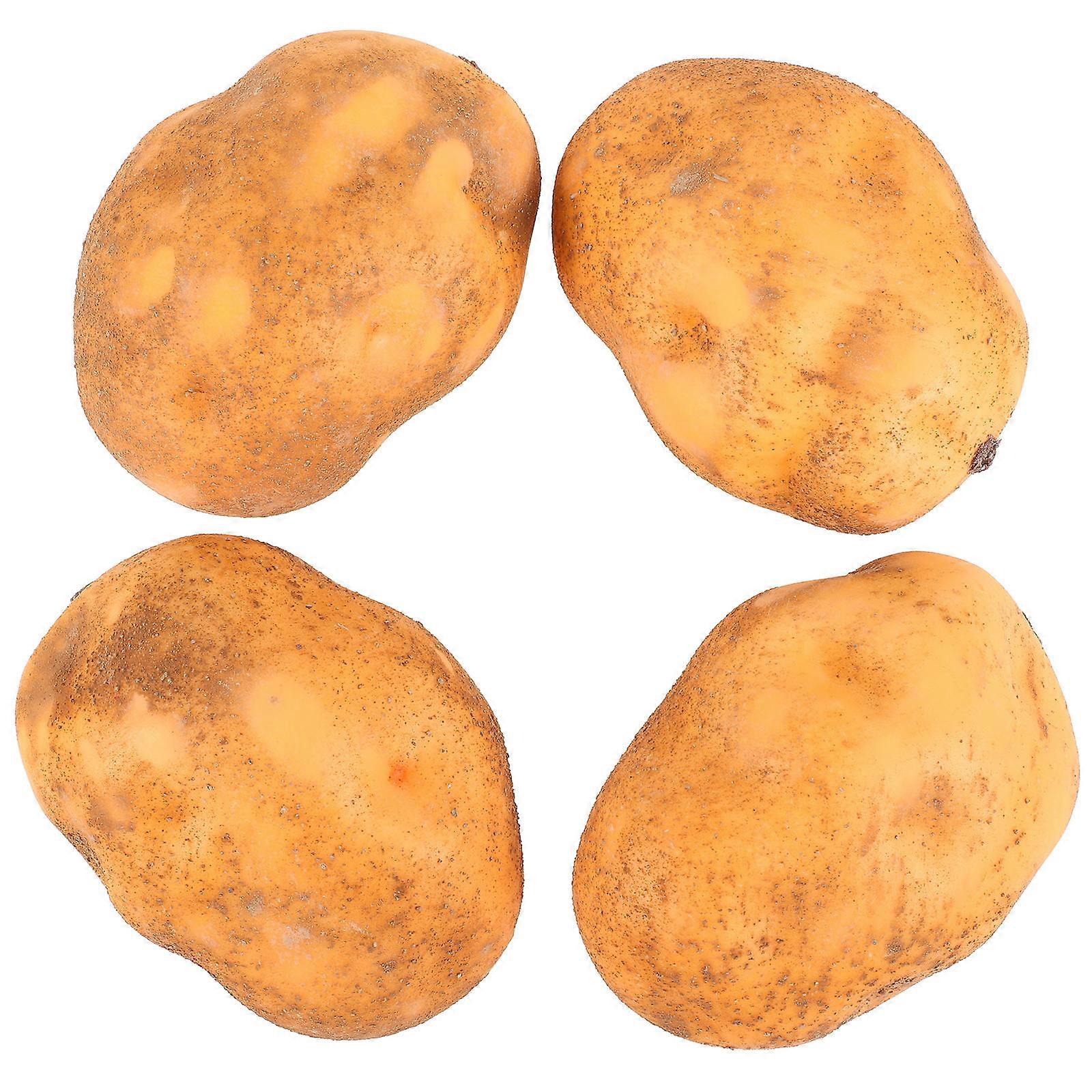 Artificial Potato Ornaments Vegetable Model for Decoration 4Pcs
