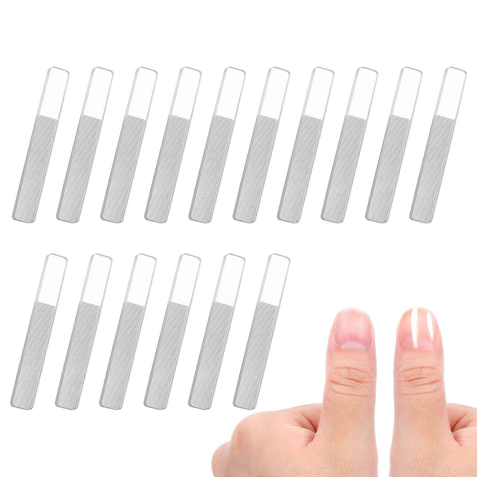 16 Pcs Nano Glass Nail File for Natural Nails, Double Sided Crystal File for Shaping and Polishing